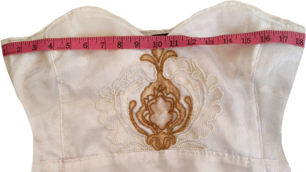 White Off-Shoulder V Neck With Floral Handmade Beaded Artistic Fabulous Patterns