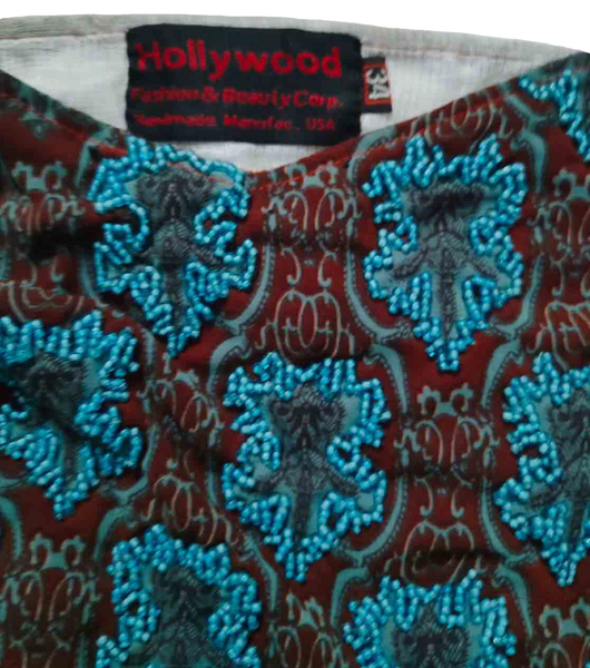 Floral Off Shoulder Hand Stitched Designer Beaded Dress