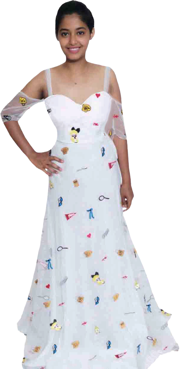 A Colorful Hand-Stitched Needle Work Beaded Design On White Back Ground