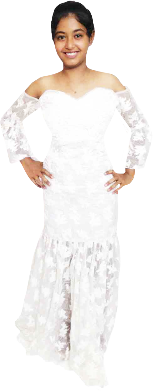 Off Shoulder White Floral Design Hans-Stitched Fancy Beaded Embellishment