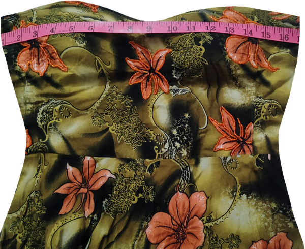 Off Shoulder Floral Abstract Patterns Beaded Evening Embellishment