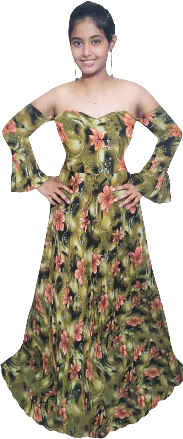 Off Shoulder Floral Abstract Patterns Beaded Evening Embellishment