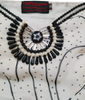 Off Shoulder Hand Stitched Artful Matching Black & White Beaded Decorative Handmade Flower