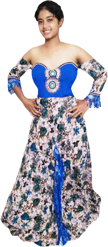 Off Shoulder Stone and Pearl Beded  Handmade-HandStiched Floral Decorative Embellishment