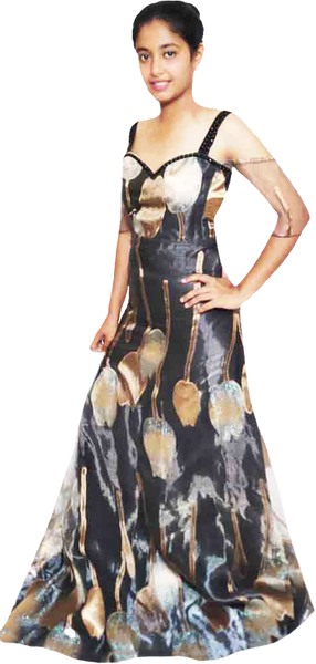 Sleeveless Black Gold  Blue Silver V Neck Silk Elegant