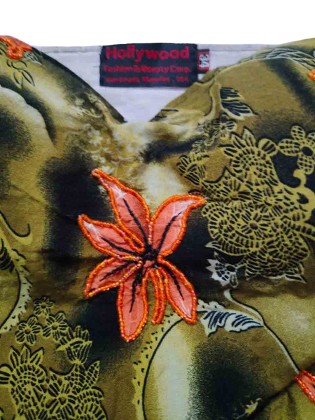 Off Shoulder Floral Abstract Patterns Beaded Evening Embellishment