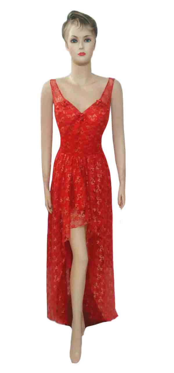 Crystal Beaded Designer Katan Net Midi Dress. Medium