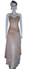 Sleeveless Crystal Beaded Golden Gown. Medium