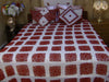 Hand Embroidered Crochet Pattern Floral Design Bedspread Coverlet. Queen / King