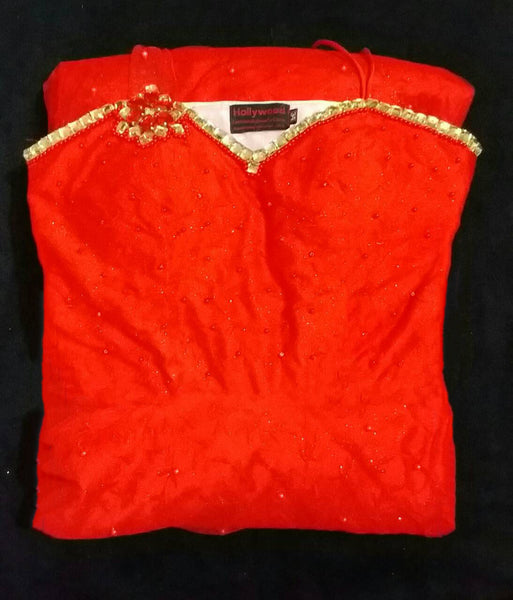 Sleeveless Artistic Pearl & Crystal Beaded Gown. Medium.