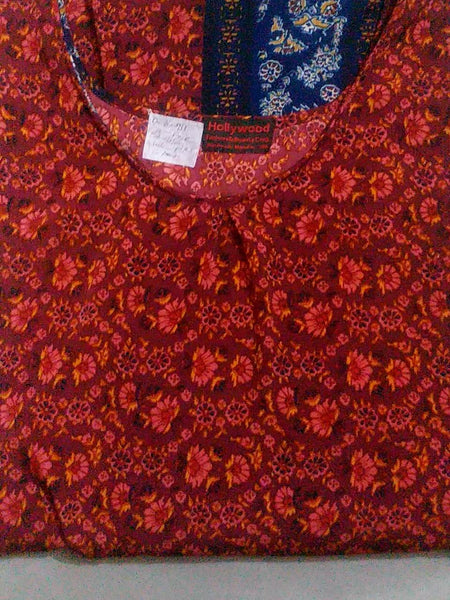 1960s Linen U Neck Linen Gown. Medium