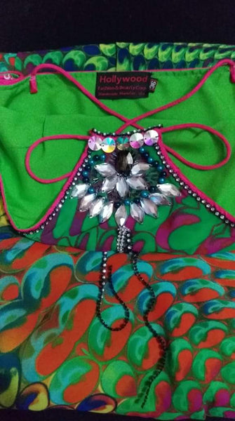 Sleeveless Artful Crystal Beaded Chiffon Gown. Medium