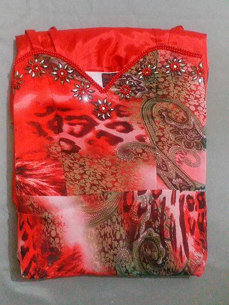 Off Shoulder Crystal Beaded Silk Chiffon Gown. Medium