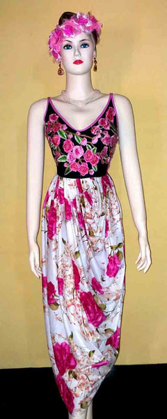 Needle Work Floral Designer Dress. Small