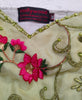 Off Shoulder Light Green Floral Design Fancy Hand Embroidered Beaded Dress
