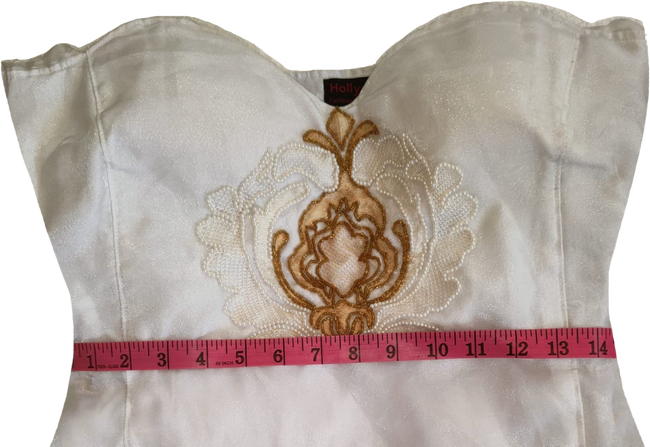 White Off-Shoulder V Neck With Floral Handmade Beaded Artistic Fabulous Patterns