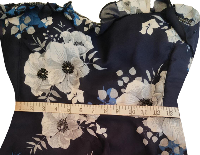 White & Blue Floral Off-Shoulder Exclusive Beaded Accomplishment