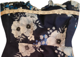White & Blue Floral Off-Shoulder Exclusive Beaded Accomplishment