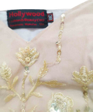 Gold Sheer Sleeves Embroidered With Sequin Decorative Beaded Evening Apparel