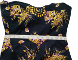 Off Shoulder Floral Gold & Purple Geometric Pattern Artistic Embellishment
