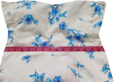 Off Shoulder Arm Sleeve Floral Matching Blue Lace White Background