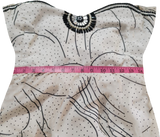 Off Shoulder Hand Stitched Artful Matching Black & White Beaded Decorative Handmade Flower