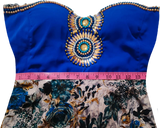 Off Shoulder Stone and Pearl Beded  Handmade-HandStiched Floral Decorative Embellishment