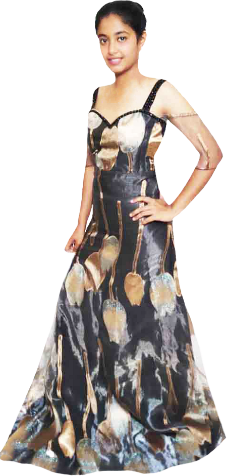 Off Shoulder Light Blue Floral Embroidery Beaded Gown