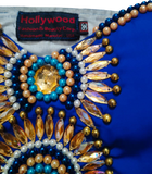 Off Shoulder Stone and Pearl Beded  Handmade-HandStiched Floral Decorative Embellishment