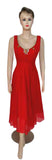 U Neck Crystal & Pearl Beaded Net Sateen Silk Dress, Medium.