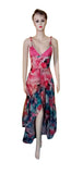 Multi Color Printed Sleeveless Silk Midi Dress. Medium