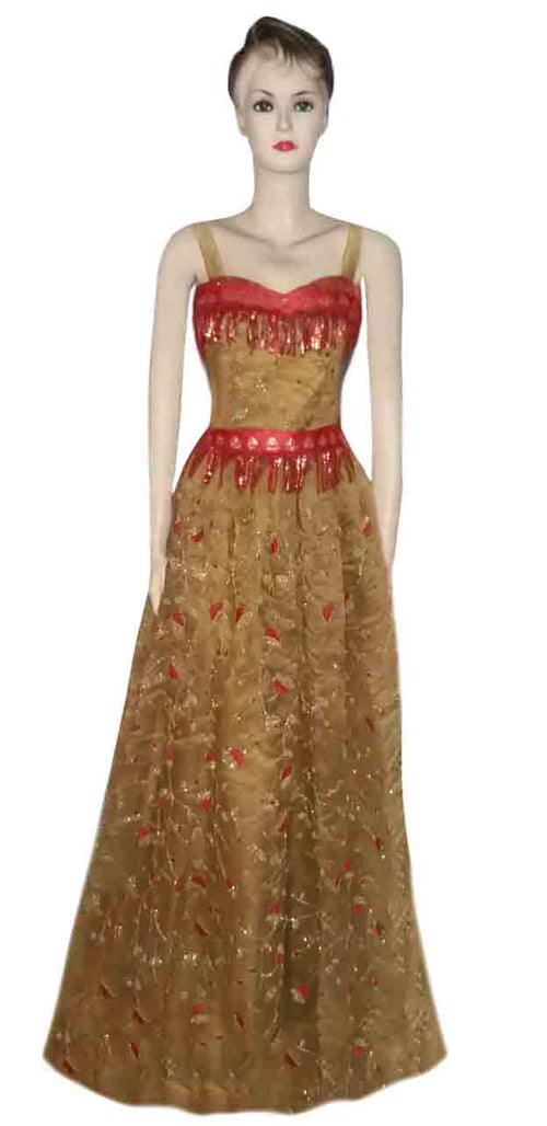 Sleeveless Fabulous Designer Exclusive Silk Gown. Medium