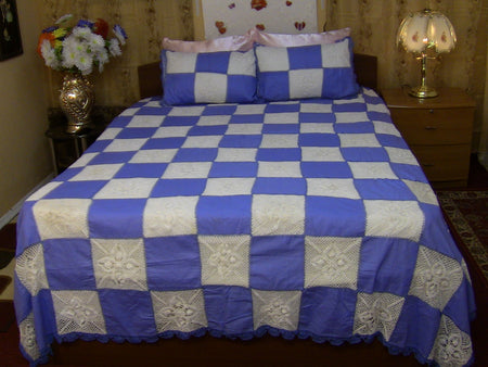 Hand Embroidered Applique Designer Bedspread Coverlet Set (On order)