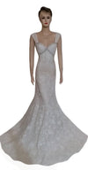 Sleeveless Crystal Beaded Sateen Katan Net Gown. Medium