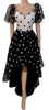 Crystal Beaded Black & White Muslin Midi Dress. Small