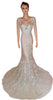 Artful Crystal & Pearl Beaded Wedding Gown. Medium