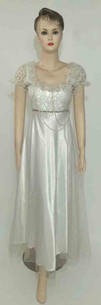 Pearl Beaded 1960s Linen Gown. Medium