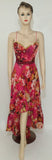 Sleeveless Crystal & Pearl Beaded Printed Silk Dress. Medium