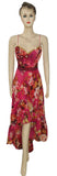 Sleeveless Crystal & Pearl Beaded Printed Silk Dress. Medium