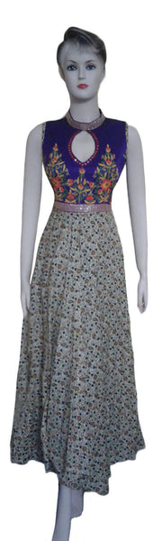 Hand Embroidered Floral Designer Beaded Long Midi. Small