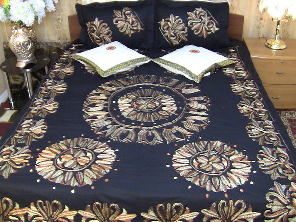 Hand Embroidered / Needle Work Special Days Designer Bedspread Coverlet Set. Save for grandson & daughter.  Queen / King