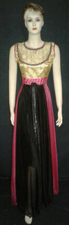 Pearl Beaded Silk Katan Net Gown. Medium.