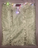 Off Shoulder Crystal Beaded Katan Silk Gown. Medium