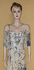 Fabulous Beaded Printed Chiffon Gown. Medium.