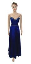 Sleeveless Crystal Beaded Silk Gown. Medium