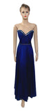 Sleeveless Crystal Beaded Silk Gown. Medium