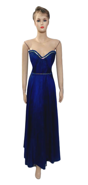 Sleeveless Crystal Beaded Silk Gown. Medium