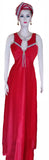 Sleeveless Crystal Beaded Designer Silk Gown. Medium