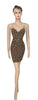 Sleeveless Metallic Crystal- Pearl Beaded Short Dress. Medium