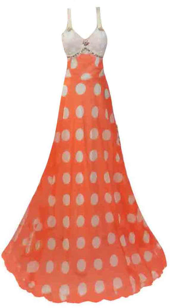 Sleeveless Crystal Beaded Chiffon Gown. Medium